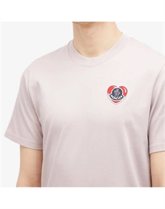 Футболка с короткими рукавами и значком сердца, розовый Moncler
