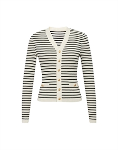 Кардиган шерстяной в полоску, серый Deep breath