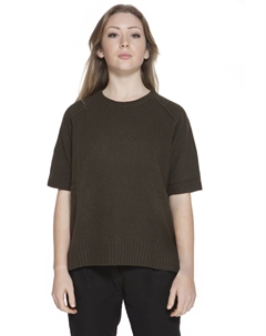 Женский джемпер шерстяной с коротким рукавом, зеленый Gant