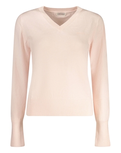 Женский пуловер с добавлением шелка однотонный, розовый Guess jeans