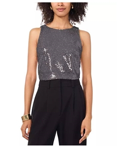 Женский топ без рукавов с пайетками, серебряный Vince camuto