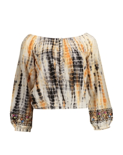 Женская кофта с длинным рукавом и контрастными деталями, бежевый Desigual