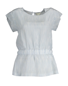 Блузка женская шелковая с коротким рукавом и принтом, бело-голубой Gant