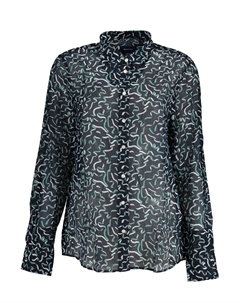 Женская рубашка с длинным рукавом из хлопка и шелка, мультиколор Gant