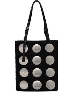 Черная круглая мини-сумка с заклепками We11done