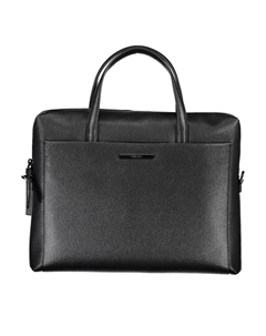 Портфель мужской с двумя ручками и съемным ремнем, черный Calvin klein