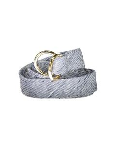 Мужской ремень с металлической пряжкой хлопковый, голубой Gant