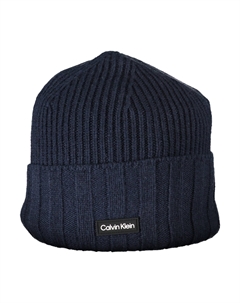Мужская шапка вязаная с логотипом, синий Calvin klein