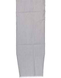 Мужской шарф хлопковый в полоску, серо-белый Gant