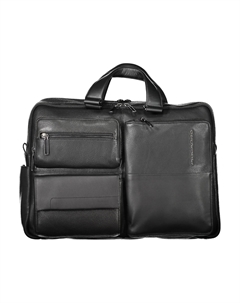 Портфель мужской кожаный с внешними карманами, черный Piquadro