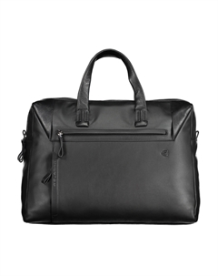 Портфель мужской кожаный на ремне с логотипом, черный Piquadro