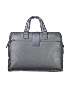 Портфель мужской кожаный с логотипом, синий Piquadro