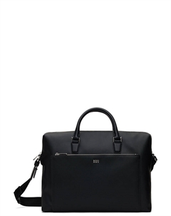 Портфель из черной зернистой искусственной кожи Boss