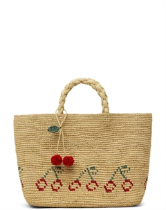 Детская бежево-красная сумка Fama Tote Bonpoint