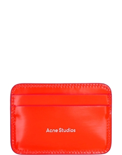 Визитница из оранжевой кожи Acne studios