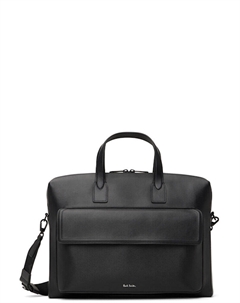Черный портфель-книжка из тисненой соломенной кожи Paul smith
