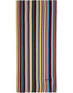 Многоцветный вязаный шарф из мериносовой шерсти с фирменной полоской Paul smith