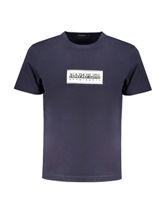 Мужская футболка хлопковая с контрастным принтом, темно-синий Napapijri