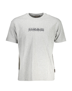 Мужская футболка хлопковая с принтом, серый Napapijri