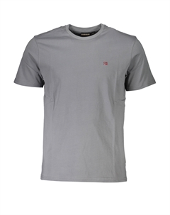 Мужская футболка хлопковая однотонная с логотипом, серый Napapijri