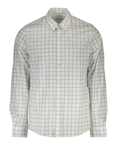 Рубашка мужская с длинным рукавом в клетку, белый Calvin klein