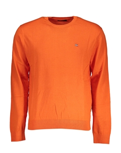Мужской джемпер хлопковый с логотипом бренда, ярко-оранжевый Napapijri