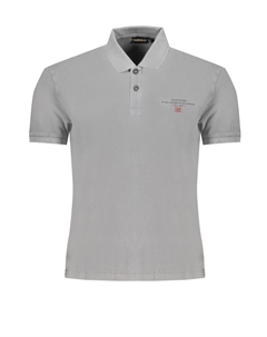 Мужская рубашка-поло с коротким рукавом и логотипом, серый Napapijri