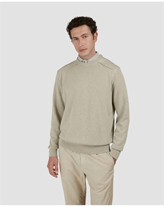 Мужской свитер с льняными вставками на плечах, бежевый Paul & shark