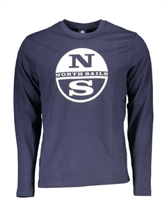 Мужская кофта с длинным рукавом хлопковая с контрастным принтом, синий North sails