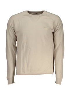 Мужской лонгслив хлопковый с логотипом, бежевый Napapijri