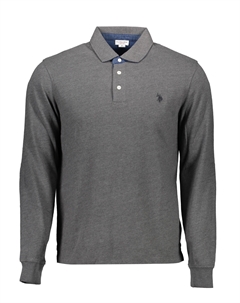 Мужская рубашка-поло U.S. Polo с аппликацией на локтях, серый U.s. polo assn.