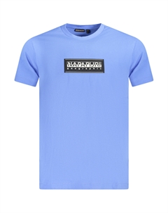 Мужская футболка хлопковая с контрастным принтом, синий Napapijri