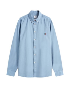 Рубашка с принтом зебры в широкую полоску, синий Paul smith