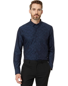 Рубашка Jacquard Airplane Shirt, темно-синий Johnston & murphy