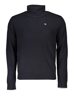 Мужской свитер с высоким воротом и логотипом, черный Napapijri