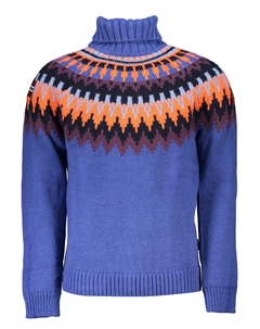 Мужской свитер с высоким воротом и орнаментом, голубой Napapijri