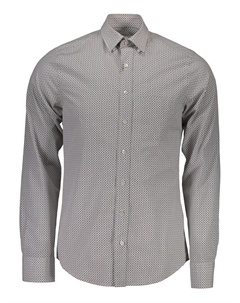 Мужская рубашка с длинным рукавом и мелким принтом, серый Gant