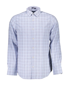 Мужская рубашка с длинным рукавом в тонкую клетку, голубой Gant
