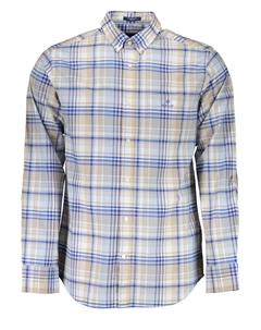 Мужская рубашка с длинным рукавом из органического хлопка, сине-бежевый Gant