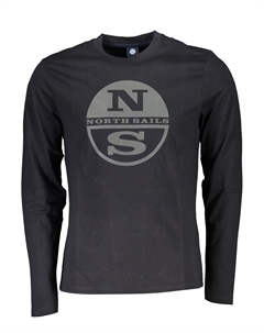 Мужская кофта с длинным рукавом хлопковая с логотипом, черный North sails