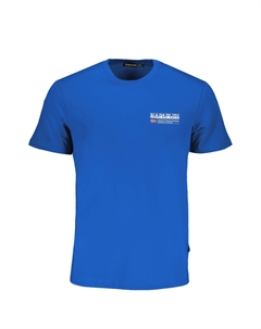 Мужская футболка хлопковая с контрастным логотипом, синий Napapijri