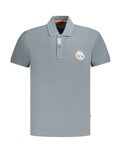 Поло мужское с короткими рукавами свободного кроя, серый Napapijri