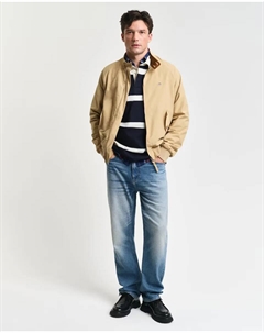 Мужская куртка с застежкой-молнией и воротником на пуговицах, бежевый Gant