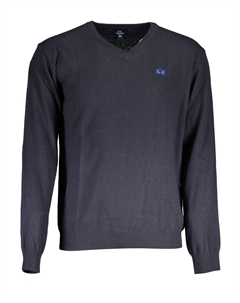 Мужской пуловер с кашемиром и вышитым логотипом, темно-синий La martina