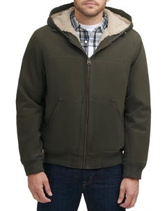 Куртка Cotton Canvas Hooded Utility Jacket with Sherpa Lining, оливковый Levi's®