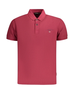 Мужская рубашка-поло с коротким рукавом однотонная, красный Napapijri