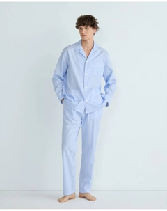 Пижама мужская из полосатого поплина, белый Emidio tucci