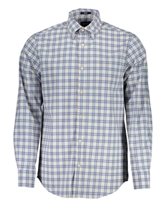 Мужская рубашка с длинным рукавом в клетку, сине-бежевый Gant