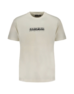 Мужская футболка хлопковая с контрастным логотипом, белый Napapijri