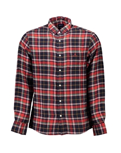 Мужская рубашка фланелевая в клетку с логотипом, мультиколор Gant